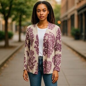 Women’s size medium cardigan open front cardigan lightweight linen blend office